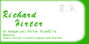 richard hirter business card